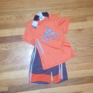 NWT adidas boys shorts set 3t